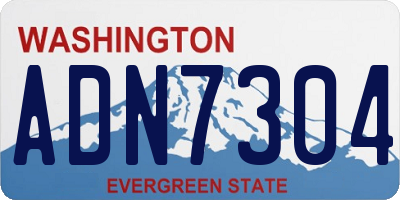 WA license plate ADN7304