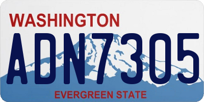 WA license plate ADN7305