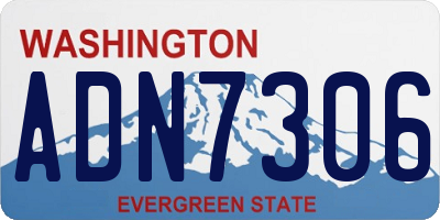 WA license plate ADN7306