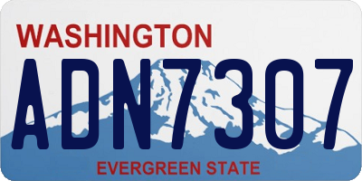 WA license plate ADN7307