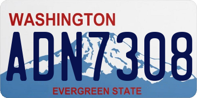 WA license plate ADN7308