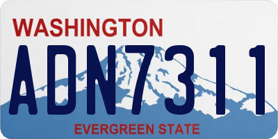 WA license plate ADN7311