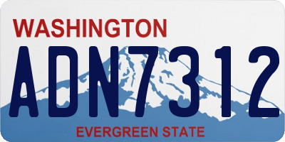 WA license plate ADN7312