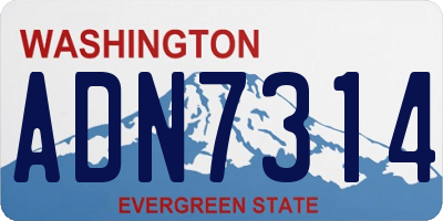 WA license plate ADN7314