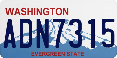 WA license plate ADN7315
