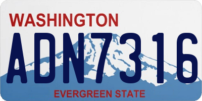WA license plate ADN7316