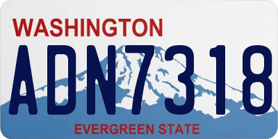 WA license plate ADN7318