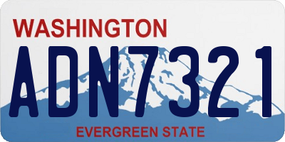 WA license plate ADN7321