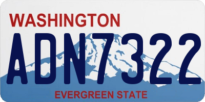 WA license plate ADN7322