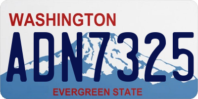 WA license plate ADN7325