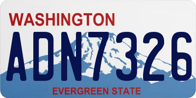 WA license plate ADN7326