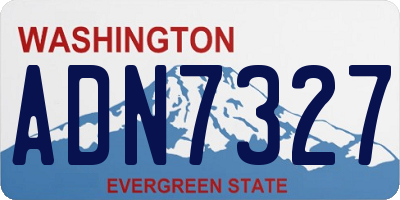 WA license plate ADN7327