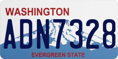 WA license plate ADN7328