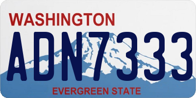 WA license plate ADN7333