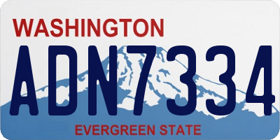 WA license plate ADN7334
