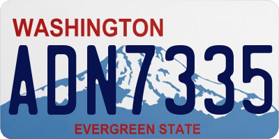 WA license plate ADN7335