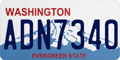 WA license plate ADN7340
