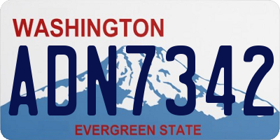 WA license plate ADN7342