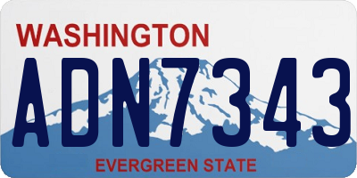 WA license plate ADN7343