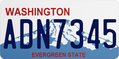 WA license plate ADN7345