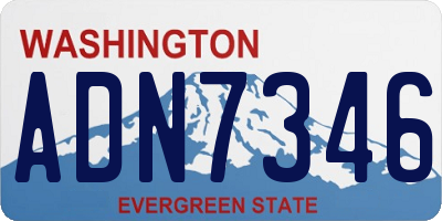 WA license plate ADN7346