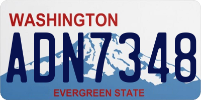WA license plate ADN7348