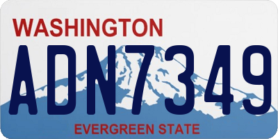 WA license plate ADN7349