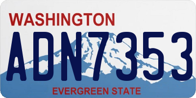 WA license plate ADN7353