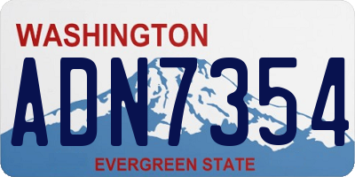 WA license plate ADN7354