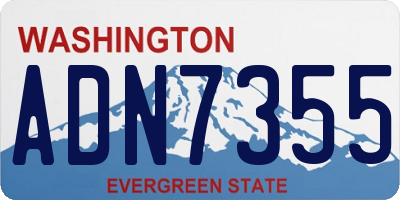 WA license plate ADN7355