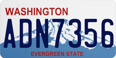 WA license plate ADN7356