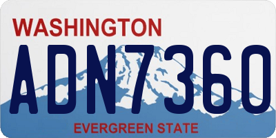 WA license plate ADN7360
