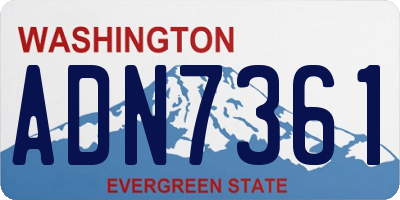 WA license plate ADN7361