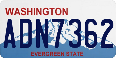 WA license plate ADN7362