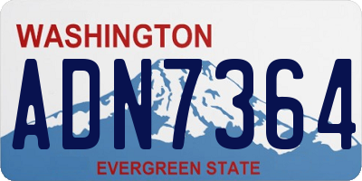 WA license plate ADN7364