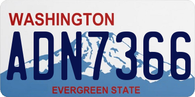 WA license plate ADN7366