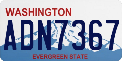 WA license plate ADN7367