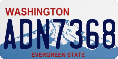 WA license plate ADN7368