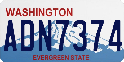 WA license plate ADN7374