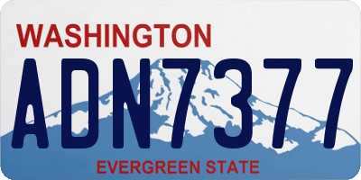 WA license plate ADN7377