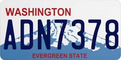 WA license plate ADN7378