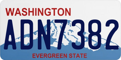 WA license plate ADN7382