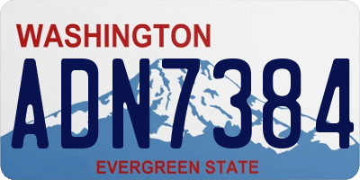 WA license plate ADN7384