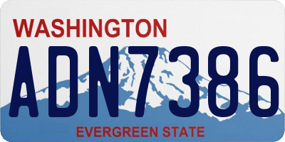 WA license plate ADN7386