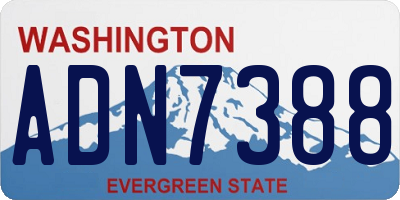 WA license plate ADN7388