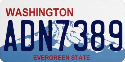 WA license plate ADN7389