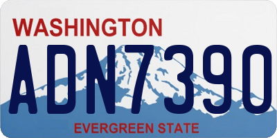 WA license plate ADN7390