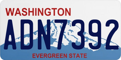 WA license plate ADN7392