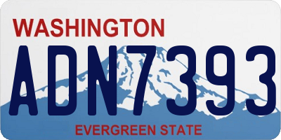 WA license plate ADN7393