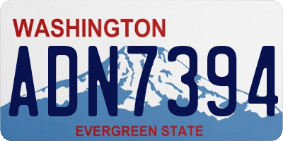 WA license plate ADN7394